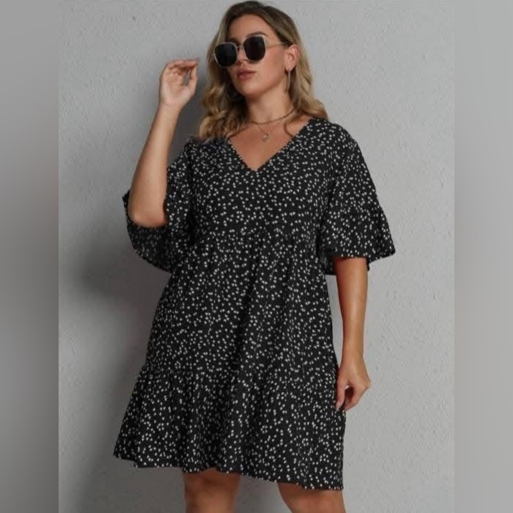 NWT PIN UP Fashion Chic Black and White Spotted Dress 22W